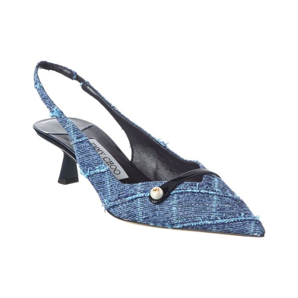 Jimmy Choo Amita 45 Denim Pump, Brown